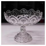 Adams Glass Palace Moon & Stars open compote, 9"