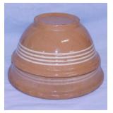 2 antique yelloware nesting crock mixing bowls,