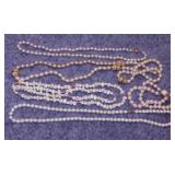4 knotted beaded necklaces strands - Vintage