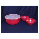 3 vintage Tupperware bowls, mixing bowl w/ seal