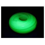 Uranium slag glass floor lamp donut medallion