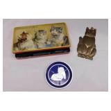 8 vintage wood & metal cat stamps - Droste Haarlem