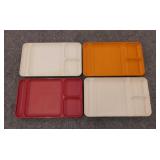 4 vintage Tupperware picnic trays