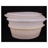 2 vintage Tupperware ham flavor saver keepers w/