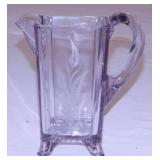 Stunning rare antique square etched amethyst glass