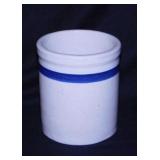 Vintage blue band crock, 5.25" tall