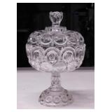 Adams Glass Palace Moon & Stars covered compote,