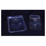 2 Art Deco glass trays: 11.5" x 8" and 10" x