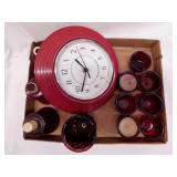 3 vintage ruby red hobnail votive candle holders