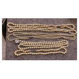 2 vintage knotted beaded necklaces strands w/