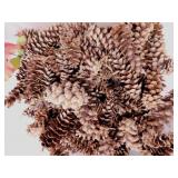 Large storage tote full of pinecones - Silk rose