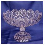 Adams Glass Palace Moon & Stars open compote, 10"