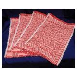 Vintage Vera Japan pink scarf - 6 red & white