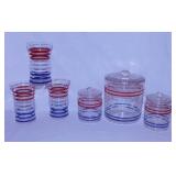 Anchor Hocking Betsy Ross striped glass tumblers,