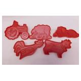 Five 1979 Chilton Old MacDonald cookie cutters: