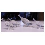 Early Mosser Glass birds: 1 green - 8 clear -