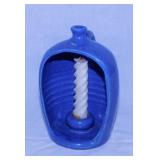 Vintage art pottery crock jug candlestick, 6.5"