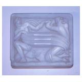 Vintage Japan embossed glass cigarette box,