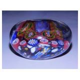 Vintage Italian millefiori glass paperweight -