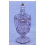 Antique amethyst glass apothecary candy jar w/