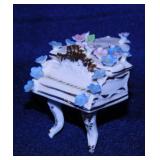 Vintage Germany porcelain piano trinket box,