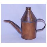 Antique copper whale oil lamp filler can w/ lid,