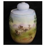 Lovely antique Royal Bayreuth tapestry humidor,