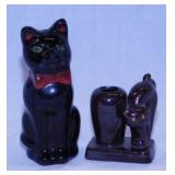 Vintage Occupied Japan black cat bud vase -