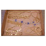 Vintage sterling clasp beaded necklace - Trifari