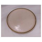 Antique crock stoneware lid, 11.5" diam.