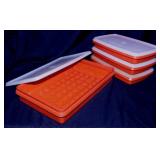 4 vintage Tupperware deli & hot dog keepers with