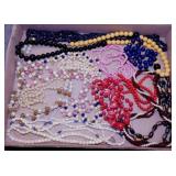15 beaded necklaces strands of various sizes &