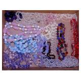 Vintage garnet ? beaded necklace - Glass beaded