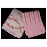 2 nice vintage pink twin size flat bed sheets