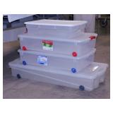 4 under the bed storage totes w/ lids,