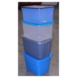 4 storage totes w/ lids