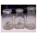 2 vintage Beloit Dairy Chicago milk bottles -