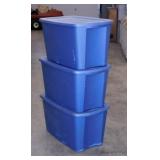 3 Sterilite 30 gallon storage totes w/ lids
