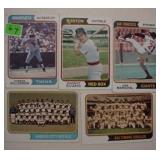 Five 1974 Topps baseball cards: Teams / semi stars