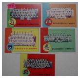 Five 1963 Topps baseball team cards: