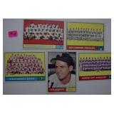 Five 1961 Topps baseball cards:
