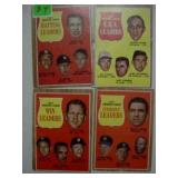 Four 1962 Topps Leader baseball cards: