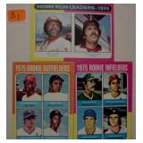 Three 1975 Topps baseball cards rookies,