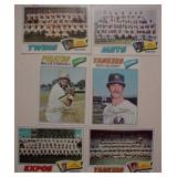 Six 1977 Topps baseball cards #228 - 259 - 387 -