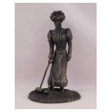 1974 The Gibson Girl pewter croquette sculpture,