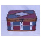 Wooden decorator storage trunk box, 12" x 9" x 6"