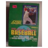 1991 box Score Series I baseball cards
