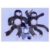 2 Flingshot slingshot flying plush monkeys with