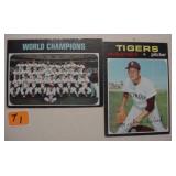Two 1971 Topps baseball cards: #1 Baltimore Oriole