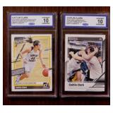 Two 2024 Caitlin Clark basketball cards, graded 10